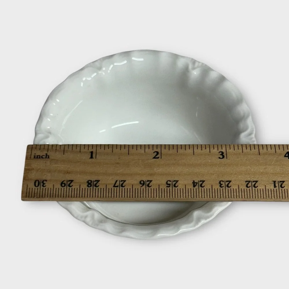 Haviland Limoges Schleiger 1 Ranson Ramekin Bowl & Saucer SET OF 2 White France‎
